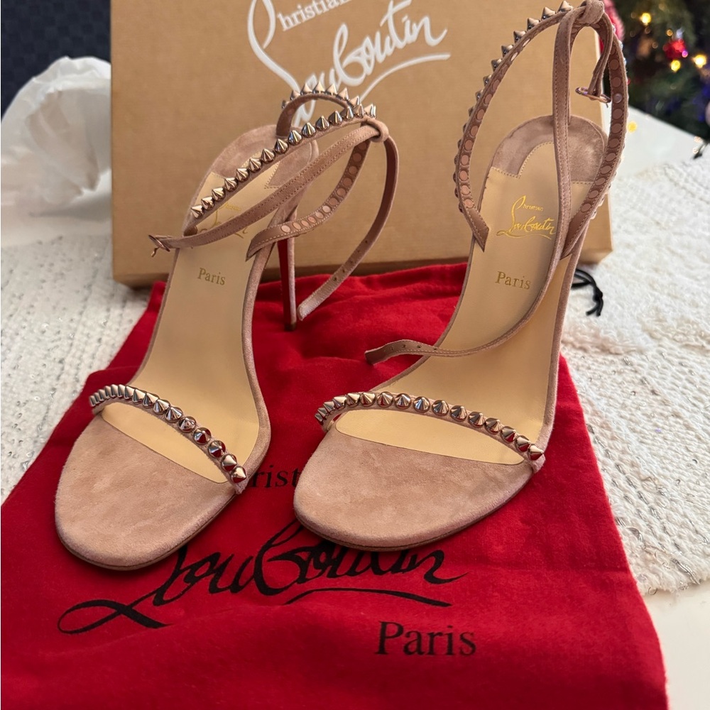 Christian Louboutin Nude Studded Heels